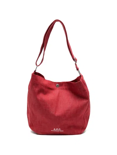 A.p.c. Journal Adjustable-strap Tote Bag In Burgundy