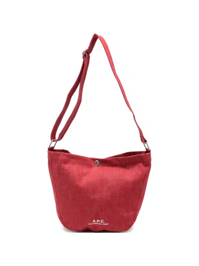 A.p.c. Journal Logo-print Shoulder Bag In Red