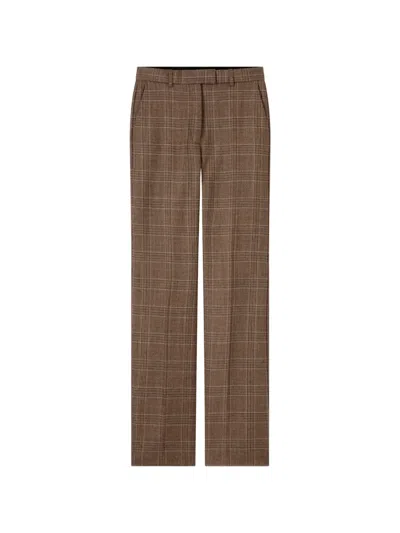 A.p.c. Jude Prince Of Wales-check Wool Trousers In Brown