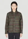 Apc A.p.c. Julia Checked Jacket In Brown