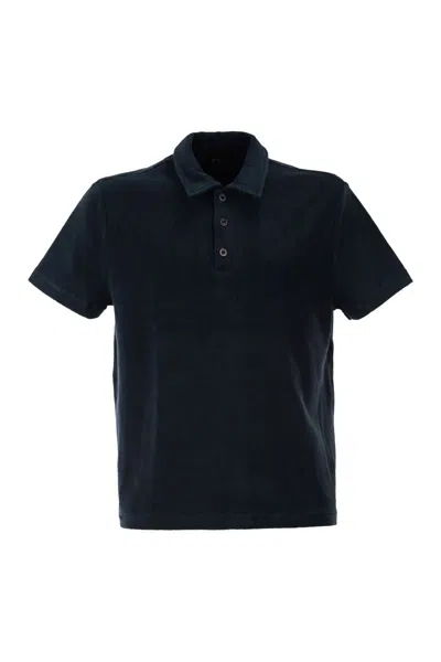 A.p.c. Julian - Organic Cotton Terry Polo Shirt In Black