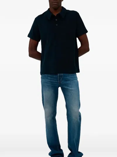 A.p.c. Julian Organic Cotton Terry Polo Shirt In Blue