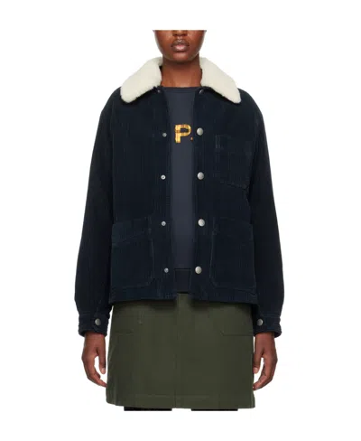 Apc Juliana Lapel Casual Jacket In Black