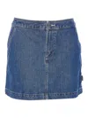 Apc Christie Mini Denim Skirt In Blue