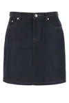 Apc A.p.c. Denim Jupe Mini Skirt In Black