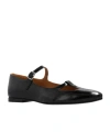 Apc Katie Leather Ballerina Shoes In Black
