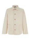 Apc Kerlouan Beige Jacket With Classic Collar And Front Button Closure In Cotton Man