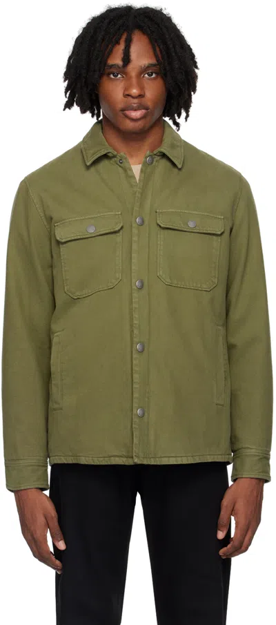 Apc A. P.c. Alex Button-down Jacket In Green Cotton