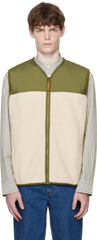 Apc Fleece-paneled Zip-up Vest In Multi