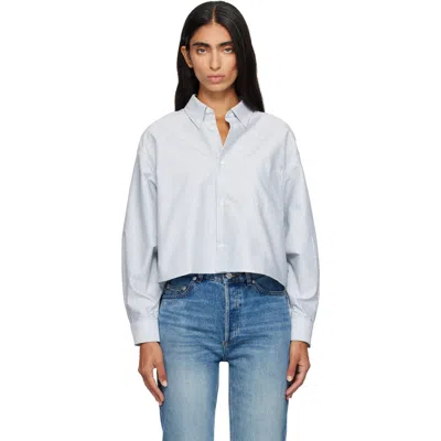 A.p.c. Khaki & White Sophia Button Down Shirt In Green