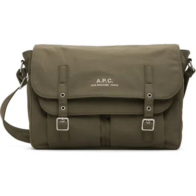 A.p.c. Khaki Archive Messenger Bag In Jaa Khaki