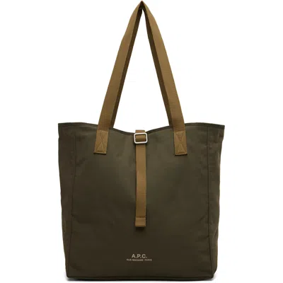 A.p.c. Khaki Archive Tote In Jaa Khaki
