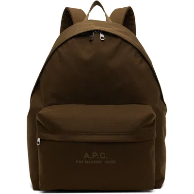 A.p.c. Khaki Backstage Backpack In Jac Military Khaki