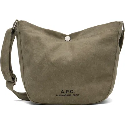 A.p.c. Khaki Besace Journal Small Bag In Jaa Khaki