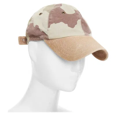 Pre-owned A.p.c. Khaki Camel Camouflage Corduroy Beak Baseball Cap Hat S In Brown