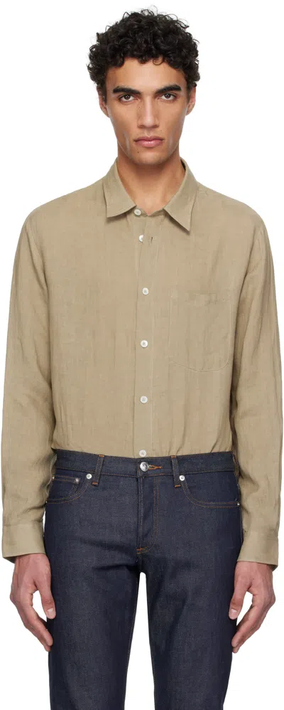 Apc Khaki Cassel Shirt In Bac Dark Beige