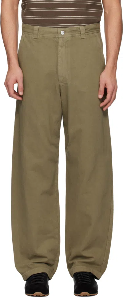 A.p.c. Khaki Chino Trousers In Brown