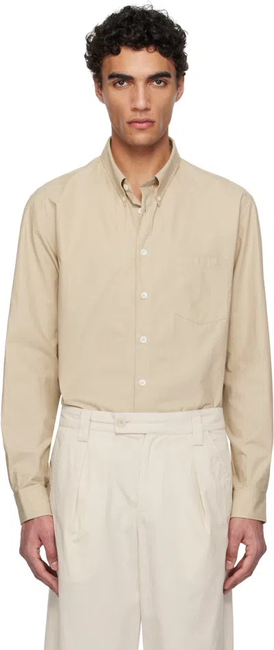 Apc Khaki Edouard Brodée Shirt In Baa Beige