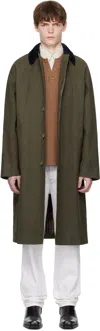 Apc Khaki Gaspard Mac Raincoat In Green