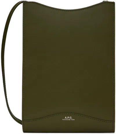 Apc Khaki Jamie Large Neck Pouch In Kap Wild Green