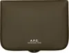 A.p.c. Khaki Josh Wallet In Green