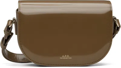 Apc Khaki 'le B Side' Small Bag In Brown