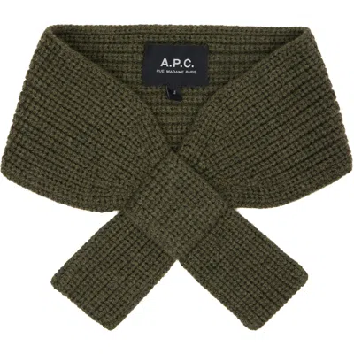 A.p.c. Merino Wool Scarf One Size Khaki Green