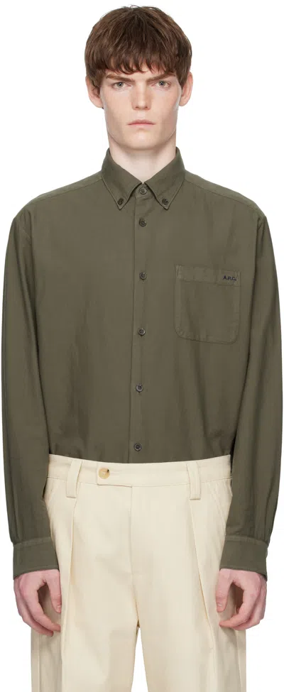 Apc Khaki Mateo Logo Shirt