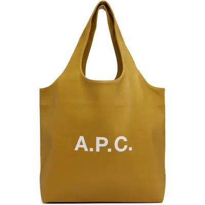 A.p.c. Khaki Ninon Tote In Black
