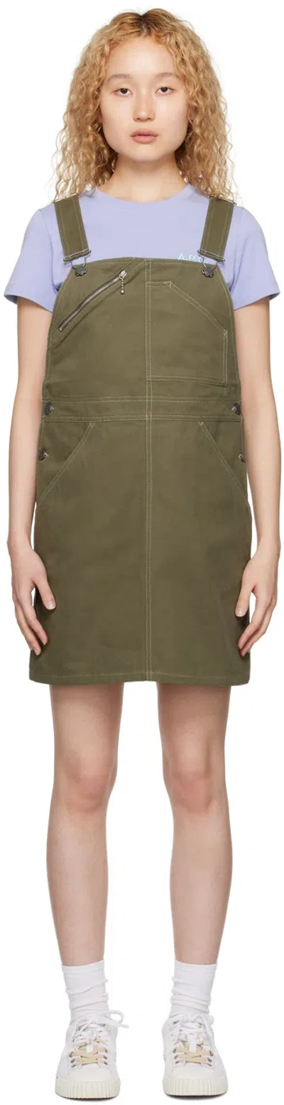 Apc Khaki Paola Minidress In Jaa Kaki