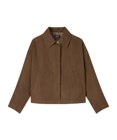 A.p.c. Cotton Jacket In Brown
