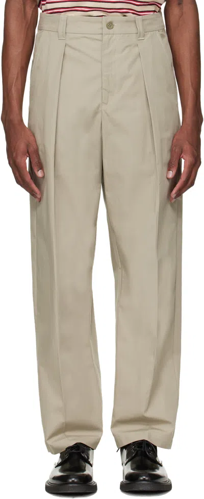 A.p.c. Khaki Renato Trousers In Gray