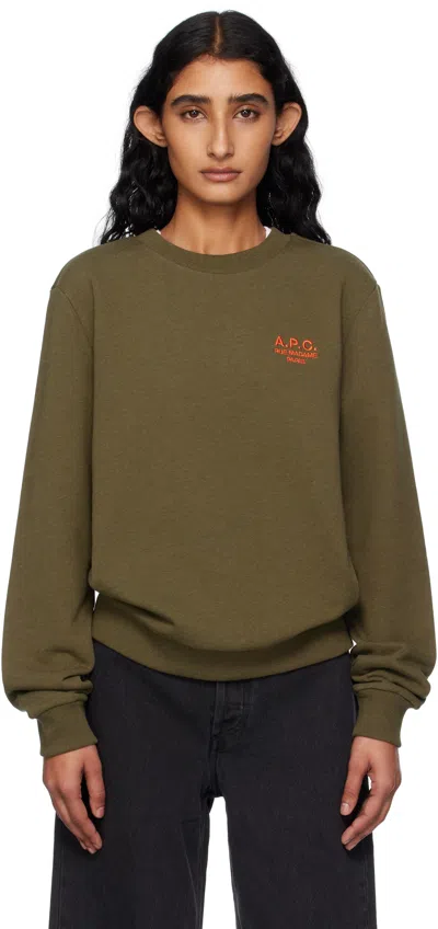 Apc Khaki Standard 'rue Madame' Sweatshirt