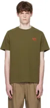 Apc Logo-embroidered Cotton-jersey T-shirt In Green