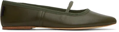 APC KHAKI SWAN BALLERINA FLATS