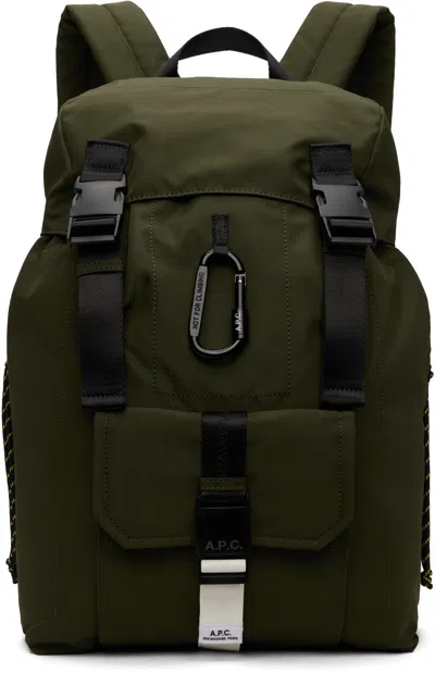 Apc Khaki Trek Backpack In Jad Dark Khaki