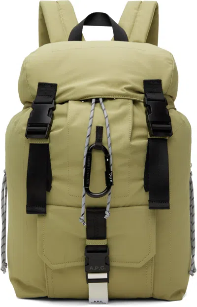 Apc Khaki Trek Backpack In Kaw Green Taupe