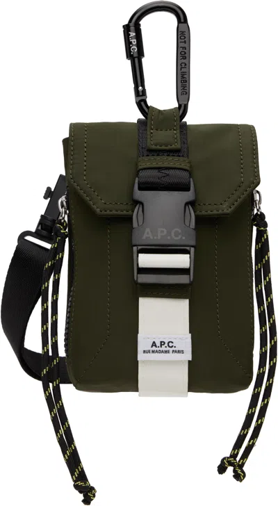 Apc Khaki Trek Crossbody Pouch In Jad Dark Khaki
