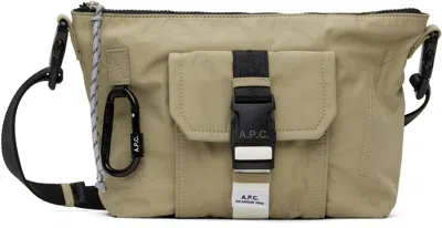 Apc Khaki Trek Satchel Bag In Kaw Green Taupe