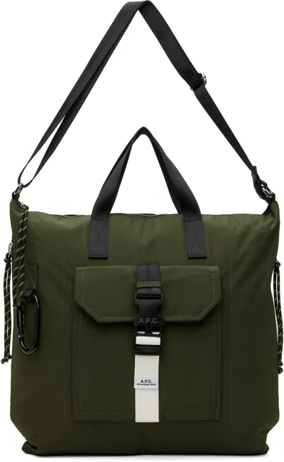 Apc Khaki Trek Tote In Jad Dark Khaki