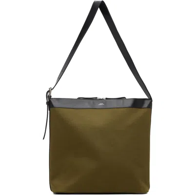A.p.c. Khaki Vera Maxi Biker Bag In Tjd Khaki/black