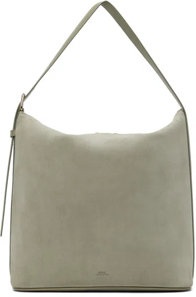 Apc Khaki Vera Tote In Kaw Green Taupe