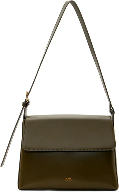 Apc Khaki Virginie Flap Bag