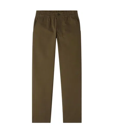 APC A.P.C. KHAKI WORKWEAR TROUSERS WITH ADJUSTABLE WAIST