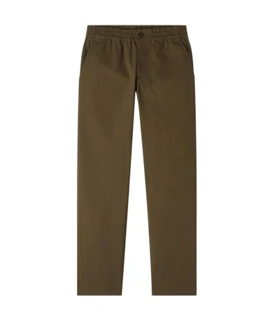 APC KHAKI WORKWEAR TROUSERS WITH ADJUSTABLE WAIST