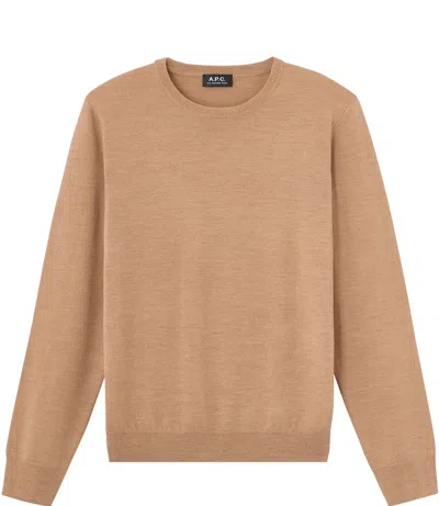 Apc King Merino Wool Jumper In Neturals