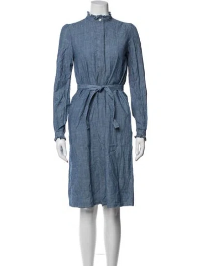 Pre-owned A.p.c. Knee-length Dress In Blue