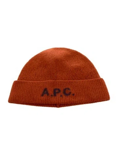 Pre-owned A.p.c. Knitted Beanie W/tags In Orange
