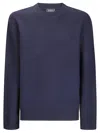 Apc Textured Wool Crew-neck Sweater In Blue