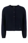 Apc A.p.c. Navy Blue Wool Cardigan In Black